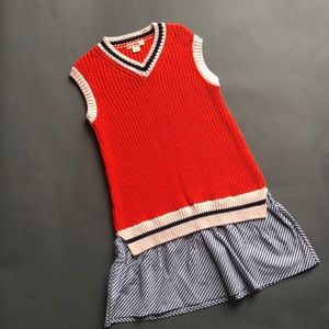 Crewcuts Tennis sweater/attached seersucker skirt